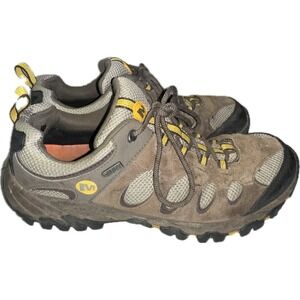 Merrell M-Select DRY Mens 8.5 Hiking Shoes Brown Grey Yellow Low Top J21415